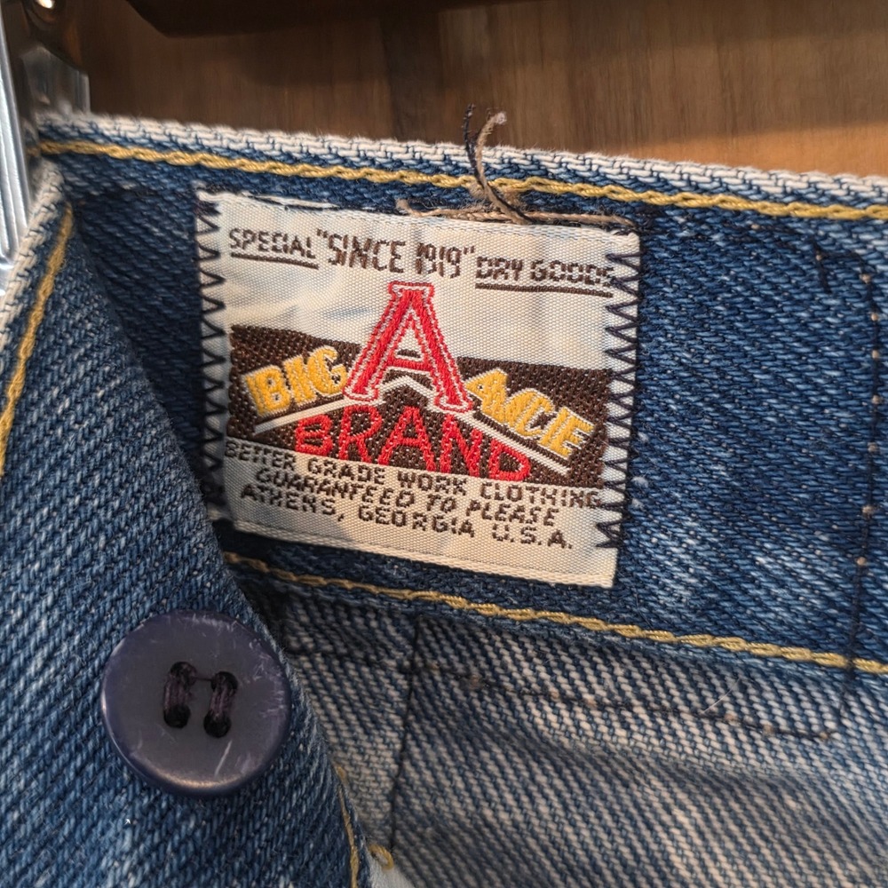 Big A Brand Pleated Denim Jeans Womens 13/14 Blue Excellent Vintage High Waisted - Picture 7 of 12